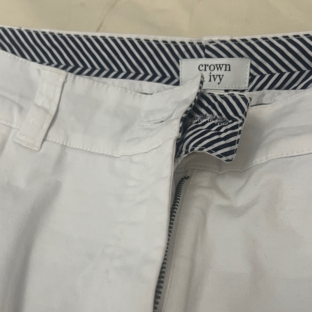 Crown & Ivy women's White Chinos